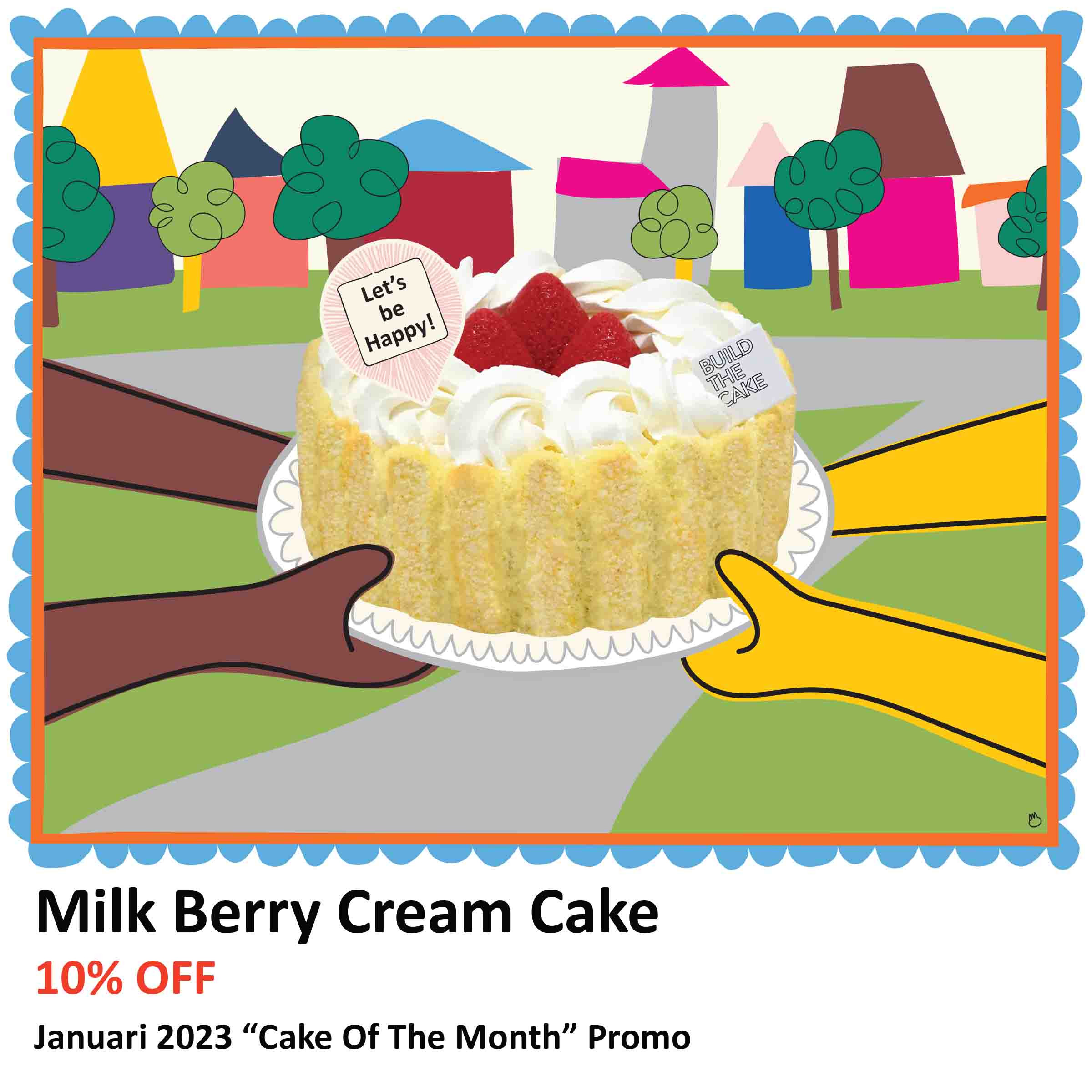 Milk Berry Cream Cake