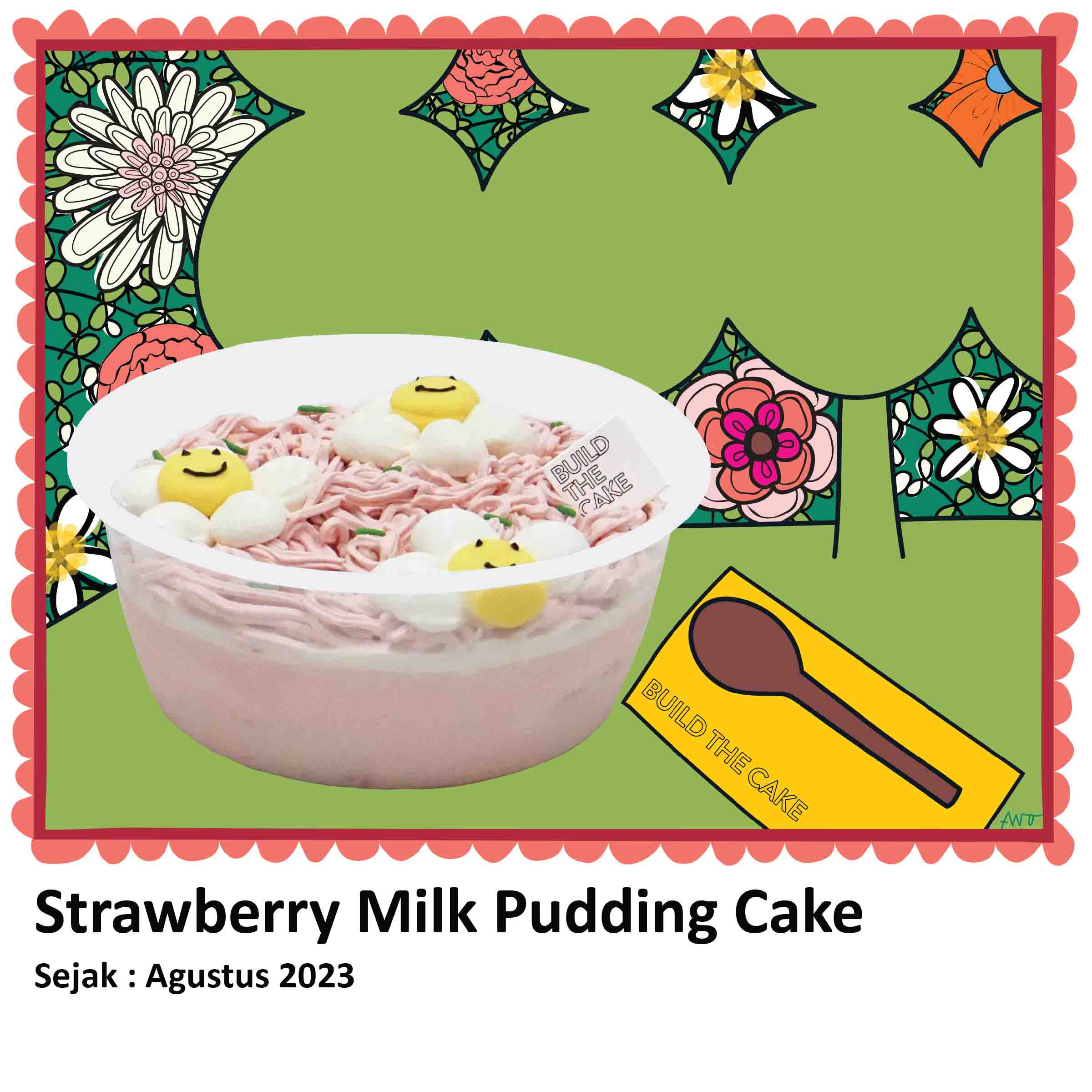 Strawberry Milk Pudding Cake